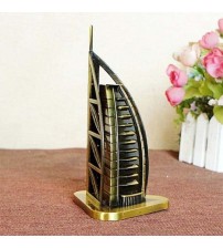 Metal Dubai Burj Al-Arab Hotel Glorious Arab Tower Figurine Model Home Office Desktop Decoration Gift